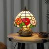 Handcrafted Classic Stained Glass Bedside Lamp Tiffany Style Table Lamp With Sculpted Dragonfly Base Multi Coloured