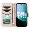 For Xiaomi Redmi 15C 5G (EU) (173mm)/15C 4G (EU) (173mm) Wallet Case Rhombus Leather Phone Cover with Strap