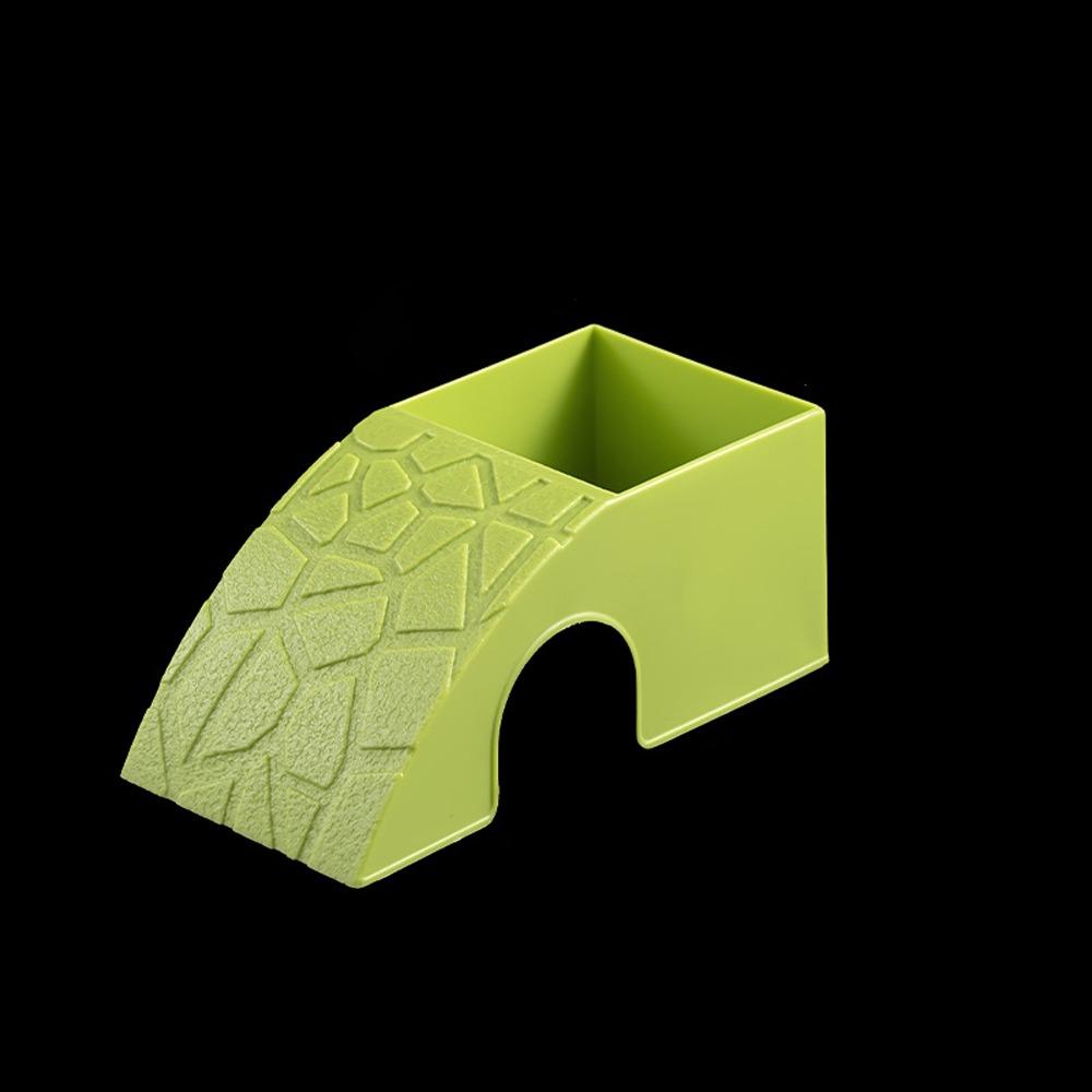 Plastic Reptile Hideout Cave With Moss Tray Automatic Feeding Plate  Pet Breeding Right Green