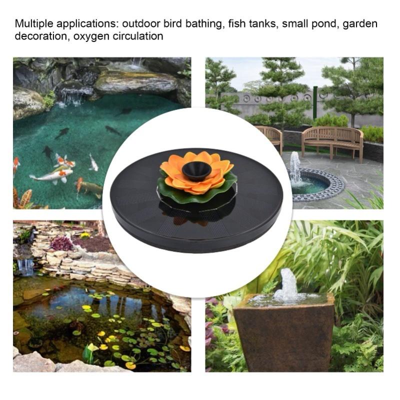 Lotus Solar Fountain Water Pump Floating Mini Solar Powered Water Fountain For Birdbaths Garden Pond Pool Outdoor1
