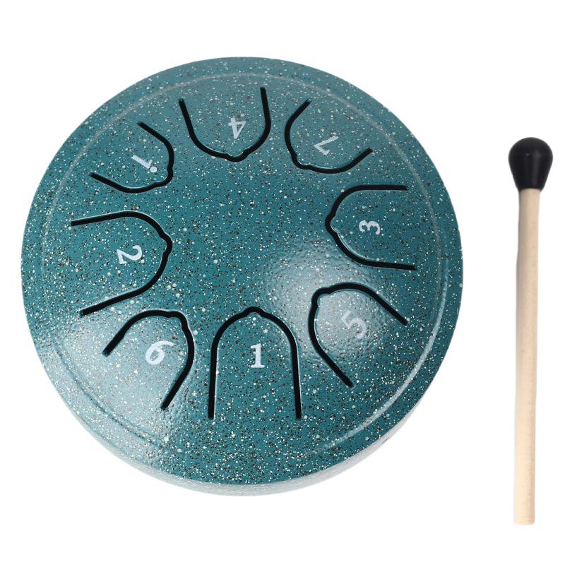 

4.5-inch Mini Ethereal Steel Tongue Drum - 8-Tone Percussion Instrument & Children s Music Toy малахитовая зелень