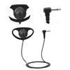 D Type 3.5 Mm Single Listening Earphone Hang Headset for Two Way Radio Microphone(Black)