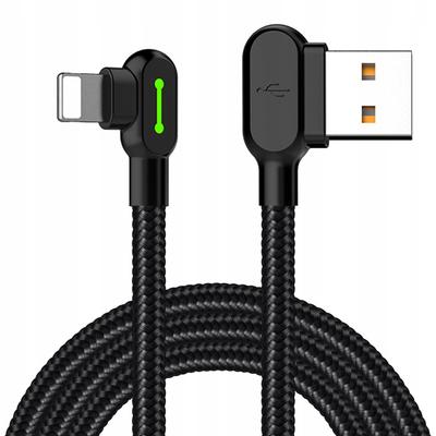 Mcdodo Rychlonabíjecí kabel pro telefon, Cat 90° LED pro iPhone 1,8M