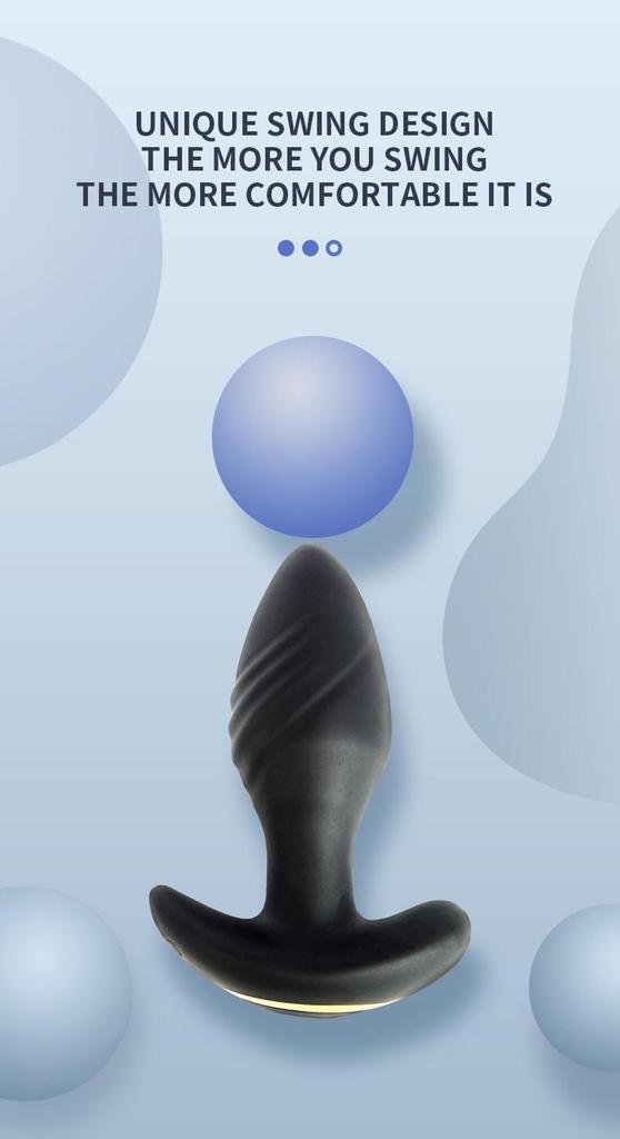 Wireless Remote Control Rotating Vibrating Silicone Anchor Anal Plug