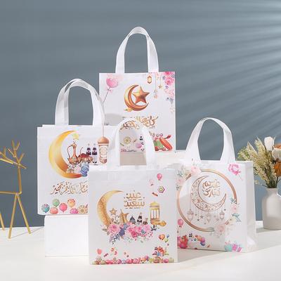 12pcs Moon Star Gift Bag Lovely Print Waterproof Handbag Birthday Party Non-woven Gift Bag Household Articles
