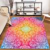 Rainbow Gradient Mandala Pattern Rug with Intricate White Designs Suitable for use as an anti-slip for living room bedroom sofas