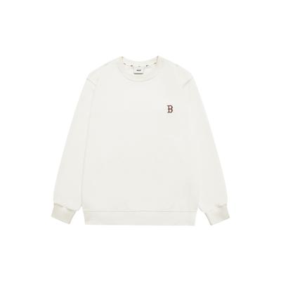MLB Boston Red Sox 23FW Basic Solid Loose Sports Logo Pullover Crewneck Sweatshirt Unisex Sweatshirt White 3AMTB0134-43CRD