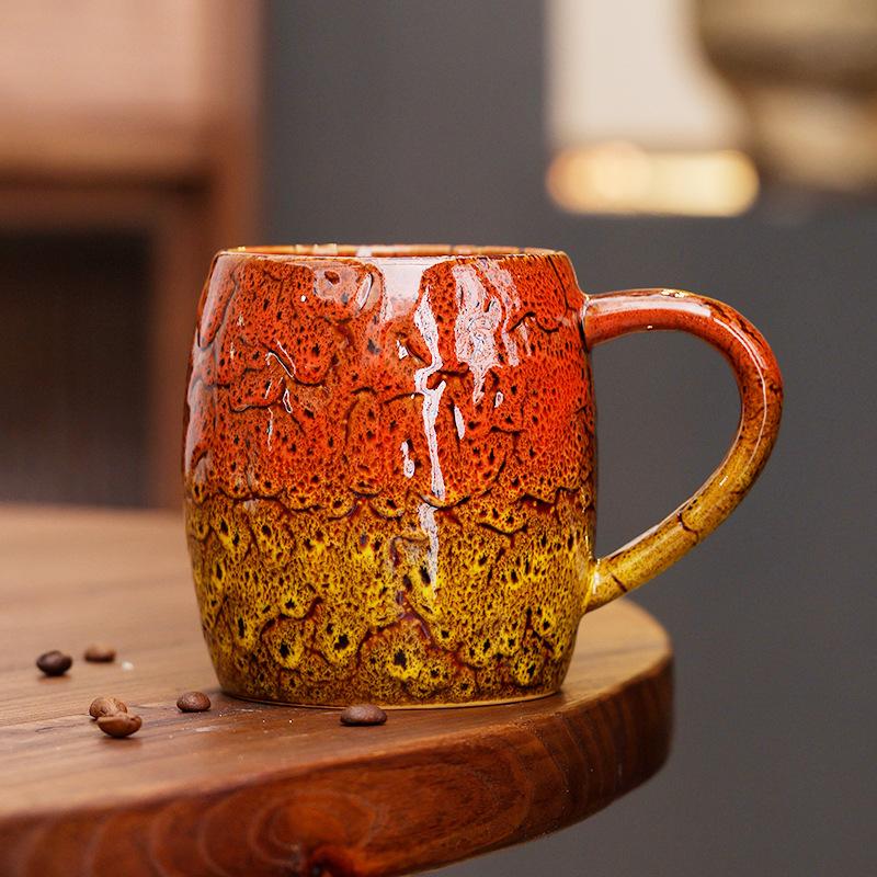 Large Retro Kiln Coffee Cup American Ceramic Cup Large Capacity Mug