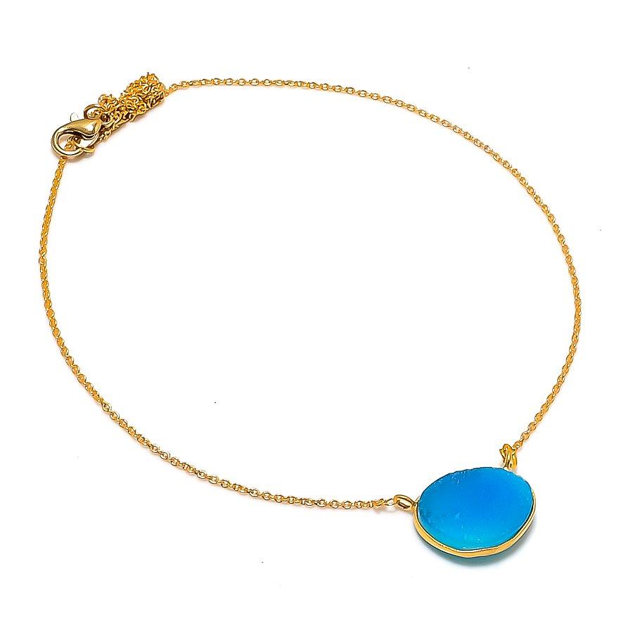 

Blue Botswana Druzy Gemstone 925 Sterling Silver Jewelry Necklace 20 GK-7624