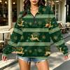 Women's Trendy Printed Half-Zip Sweatshirt Lightweight Casual Pullover for Everyday Wear