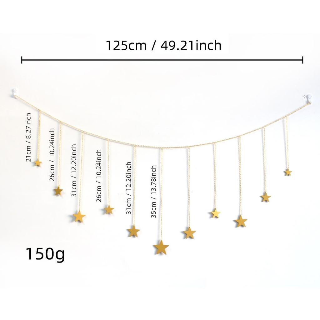 Nordic Style Star & Moon Wall Hanging - Children's Room Decoration