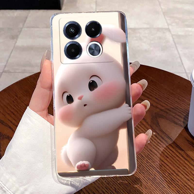 Jelly Casing For Infinix Note 40 5G X6851 X6852 Fundas Capa Clear Silicone Soft TPU Back Cover Cute Cat Rabbit Heart Phone Case