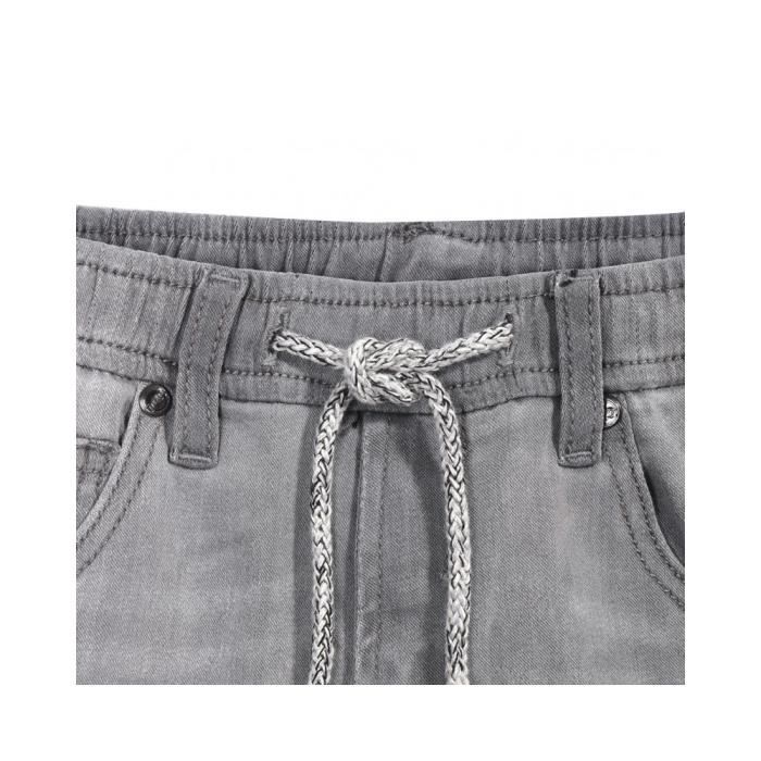 Short en jean - Kaporal - Krow - Bleu délavé - Taille élastiquée - Matière stretch