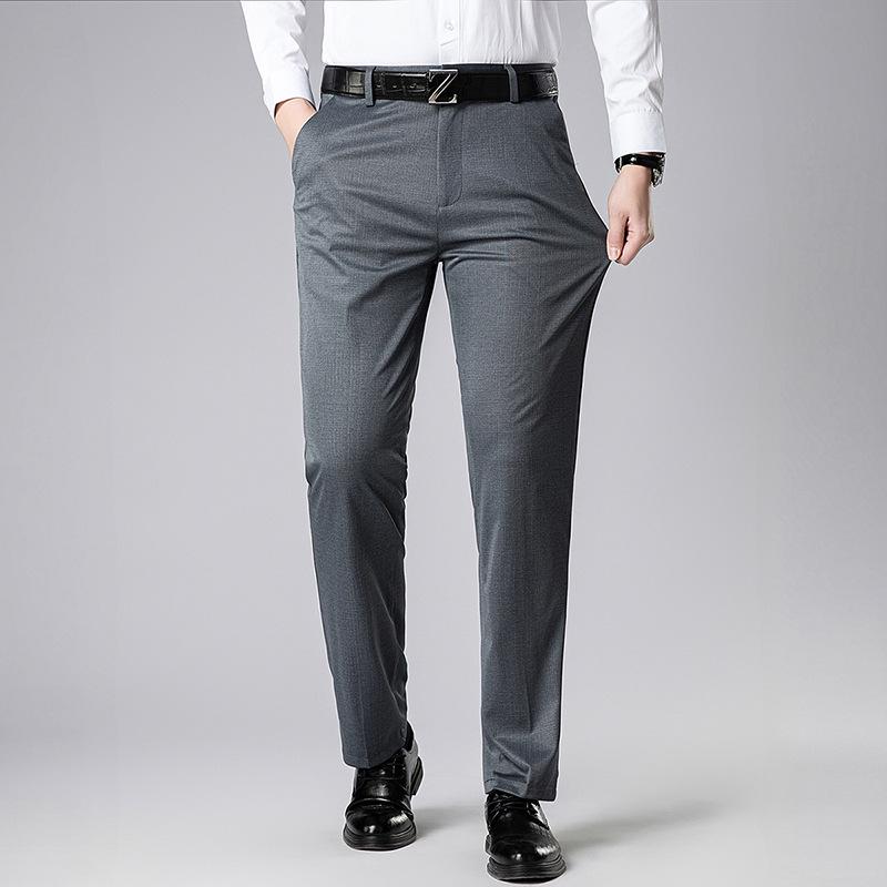 2026 Spring/Summer Men's Lightweight Casual Knit Pants - Fashionable, Versatile, Straight-Leg, Loose Fit for Middle-Aged Men