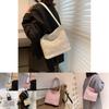 Stylish And Versatile Knitted Fabric Handbag In White Black And Pink For Women