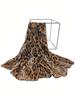 Boho 1Pc Fashionable Leopard Print Batik-Style Soft Lightweight Women'S Scarf Shawl Suitable For Daily Commuting & Outdoor Wear