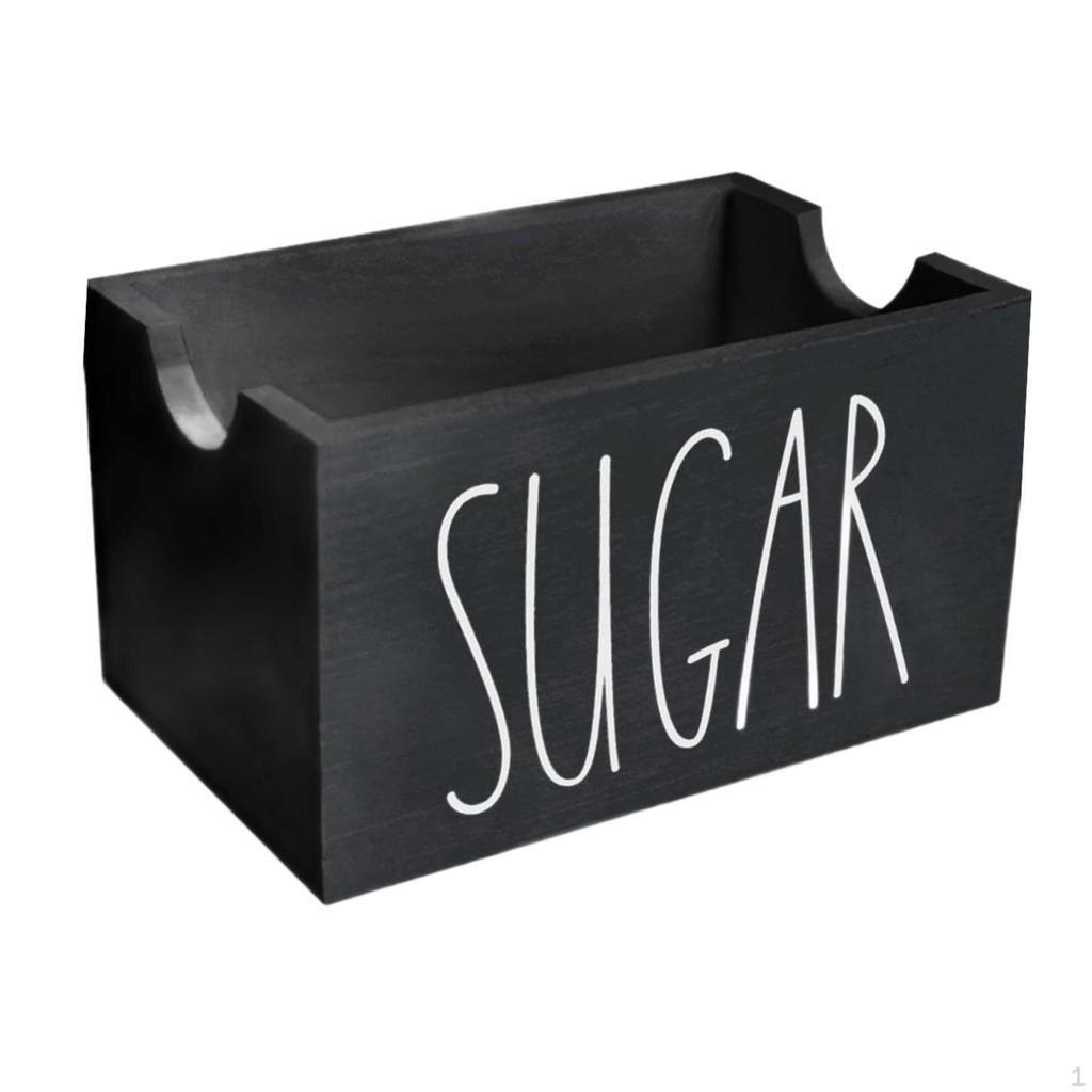 20 Sugar Packets Holder for Coffee, Wooden Container Office
