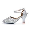 Women's Latin Tango Chacha  Ball Party Shoes Closed Toe Waltz Dance Shoes Heel Height 5CM
