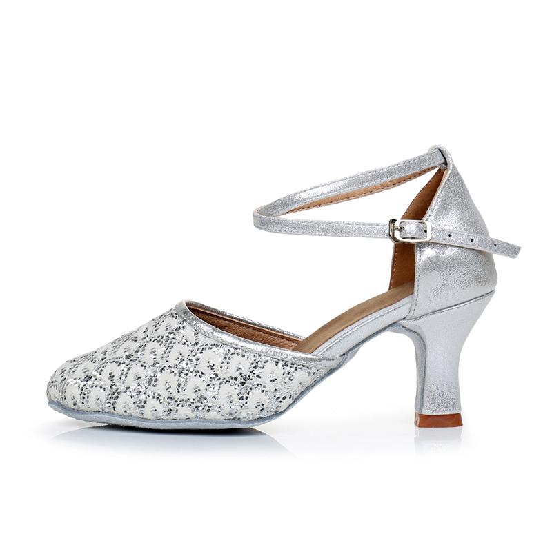 Women's Latin Tango Chacha Ball Party Shoes Closed Toe Waltz Dance Shoes Heel Height 5CM
