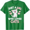 Just A Girl Who Loves Cats Cute Cat Lover Girls Kids T-Shirt