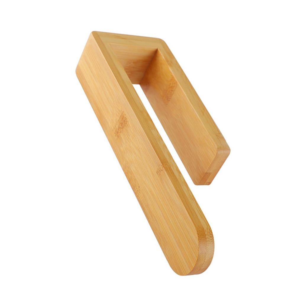 No Drill Wooden Towel Rack Adhesive Bathroom Organizer Waterproof Hanging Shelf for Kitchen Laundry Room