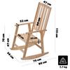 KADAX Fotel Drewniany Bujany Naturalny