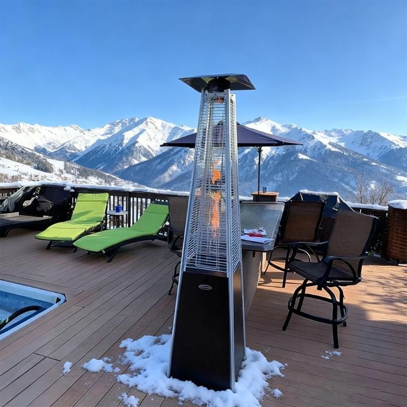 Square Tower Patios Heaters With Smarted Temperature Control Weatherproofed Heating For Garden Gatherings
