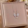 Women's Silver Titanium Steel Necklace with Micro-Inlaid Zircon - Elegant, Durable Clavicle Chain Jewelry