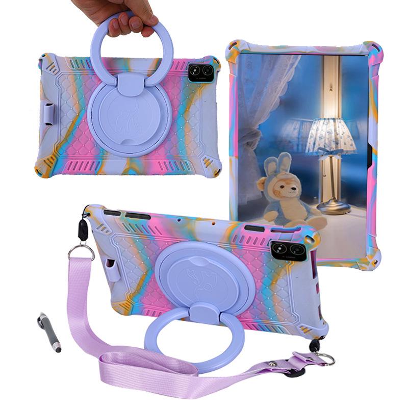 Rotatable Leather-Texture Silicone Case for Teclast T40 5G Tablet, Anti-Drop Protection