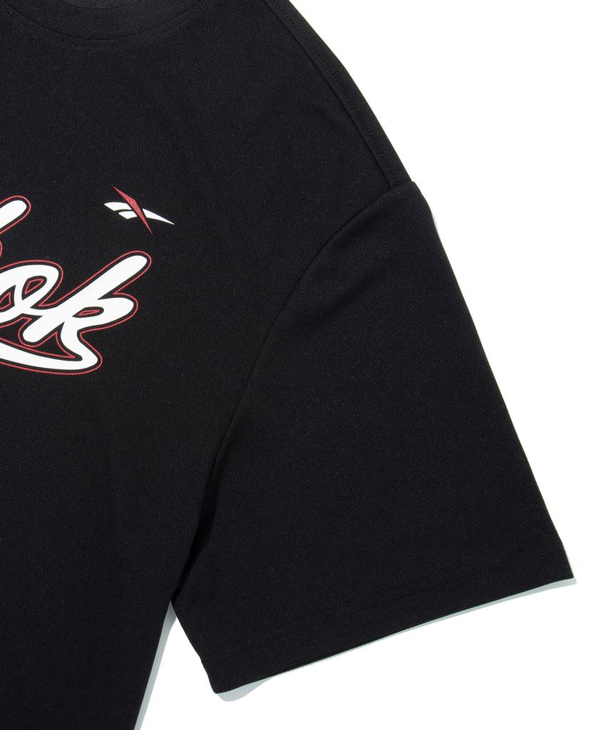 Reebok Summer Lettering Jersey T-Shirt - Black