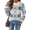 2026 Autumn/Winter Retro Nordic Snowflake Sweater: Women's Long Sleeve, Round Neck Geometric Pattern