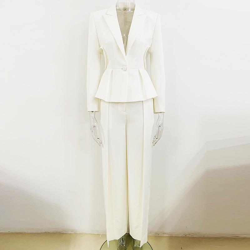 

Heart-Shaped Hollow Slim-Fit Suit & Slit Pants Set - Early Spring 2026 Collection Small белый