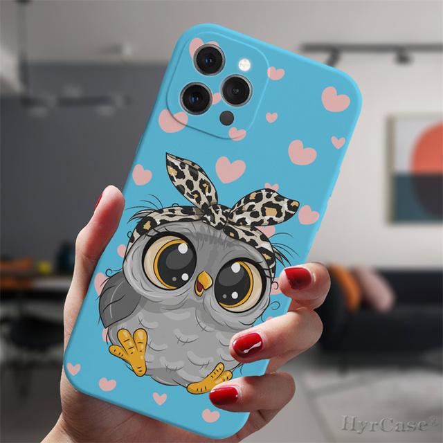 Für iPhone 13 12 Mini 11 14 Pro Max 14plus 13promax Schutzhülle Cartoon Mädchen Geschenke süße Eule Liebhaber Süßigkeiten Silikonhülle