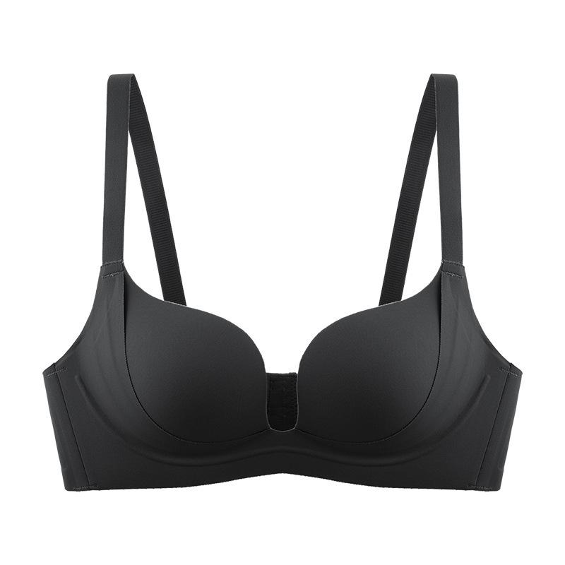 Glossy Seamless Push-Up Bra for Women - Versatile, Cross-Back, Anti-Sagging, Uplift Design for Small Chest