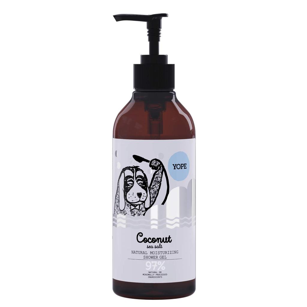 YOPE Natural Moisturizing Body Coconut Sea Salt For Dry Made with Natural Shower ECOCERT Soap, 400ml, & Scent, Skin, 97% Ingredients, Gel,