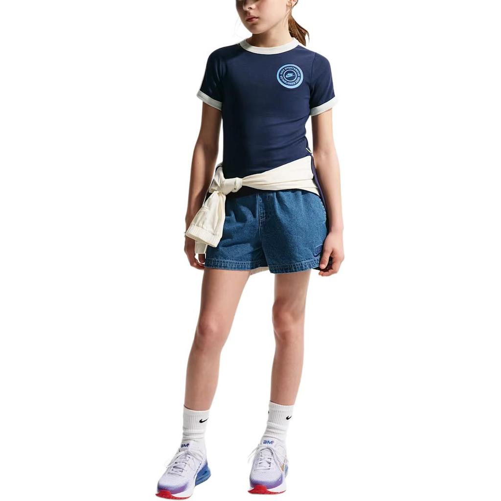 Nike Sportswear T-Shirt Soft Ribbed Comfortable Stretch Kids Tops IF2757-410