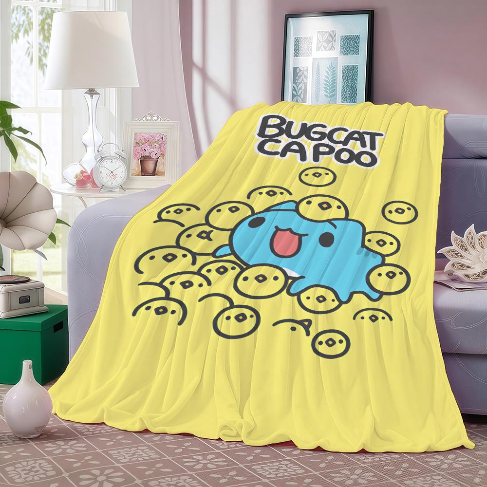 Cute Cartoon B-Bugcat Capoo Blanket Warm And Soft Suitable For Bedroom Living Room Sofa Bed Office Travel Camping