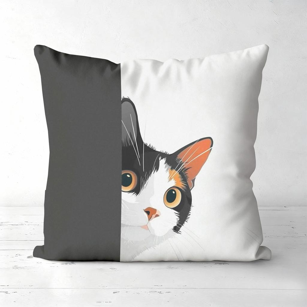 Anime Style Cat Pattern Decorative Cushion Covers Polyester pillowcase, sofa decorative cushion cov Headboard Pillow