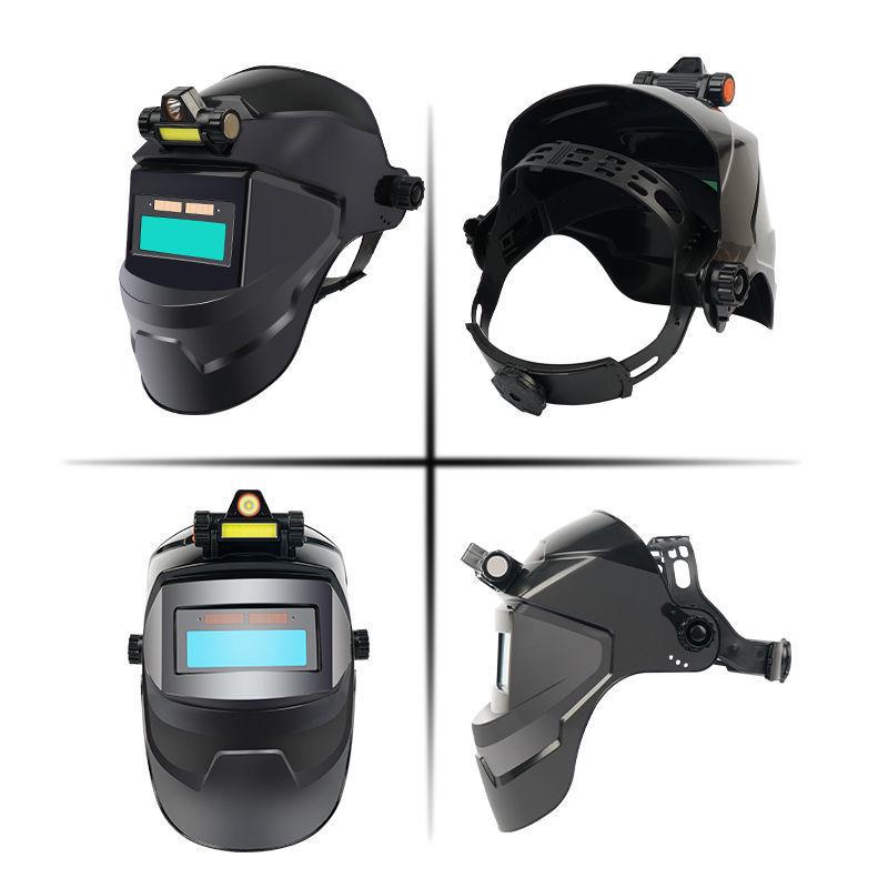 Auto-Darkening Welding Helmet: Lightweight, Head-Mounted Protective Mask for Argon Arc Welding with Worker Goggles.
