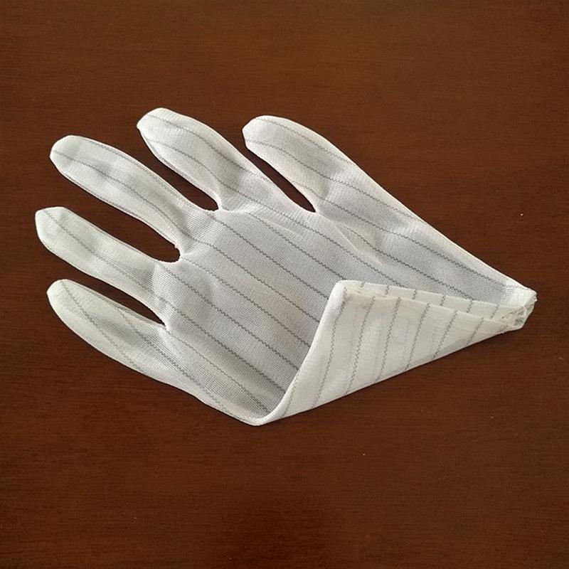 Anti-Static Striped Nylon Gloves - Double-Sided, Sulfur-Free, Thin Protective Wear Anti-static Striped Double-sided