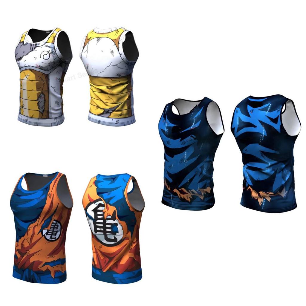Goku VEGITA Saiyan Freeza Armor Top Tank Sleeveless Kickboxing Muay Thai MMA Sport 3D Print JAPAN CARTOON ANIMATION Training Unisex Round Neck