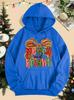Merry & Bright Bow Print Women's Hoodie - Autumn/Winter Loose Pullover