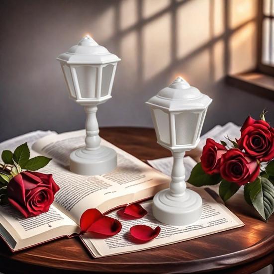 LED noční světlo jemná teplá záře bez blikání na baterie retro styl LED stolní lampa noční světlo dekorace