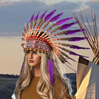 American Indian Native Headpiece Feather Headdress for Stage Show Dress Up