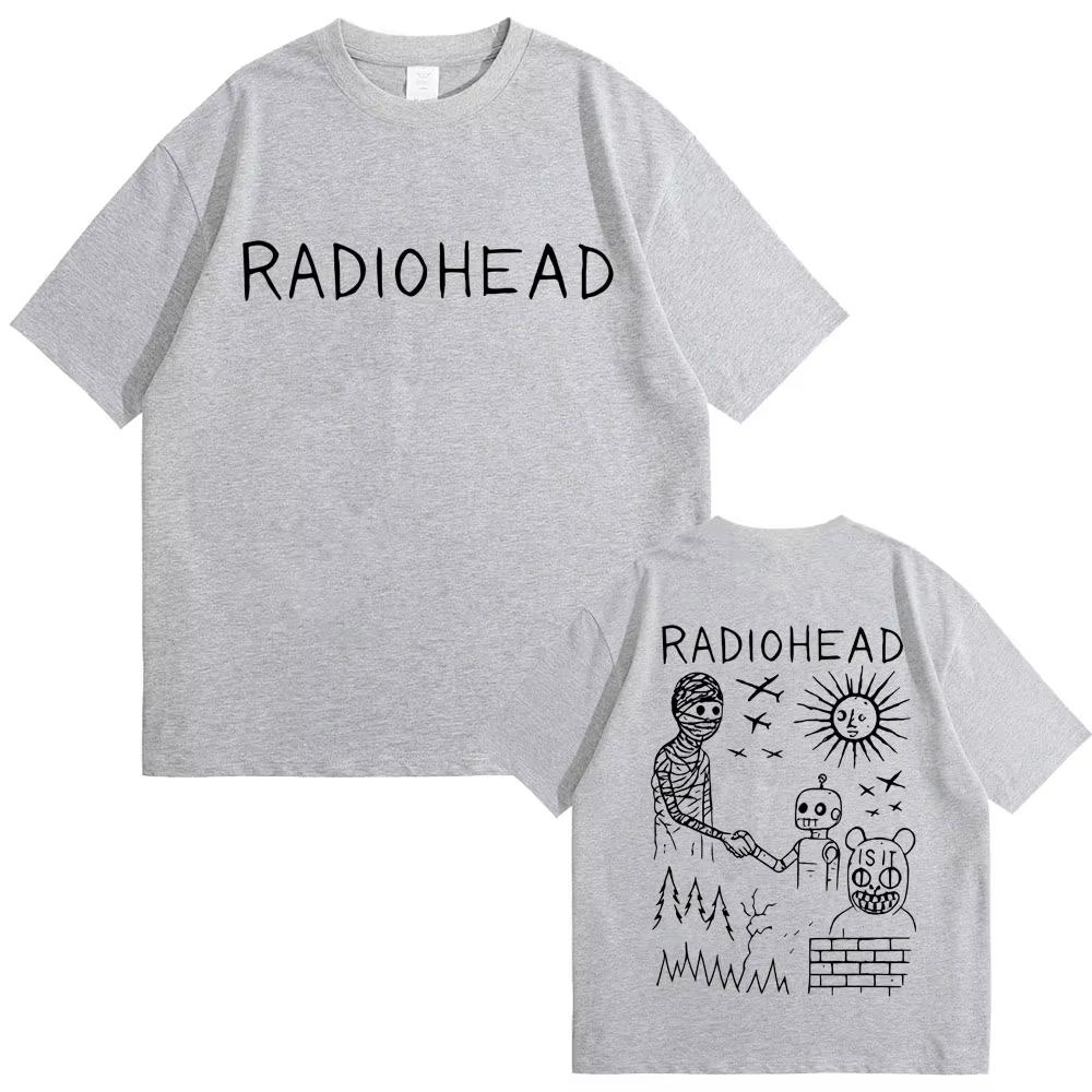 Rock Band Radiohead 2026 Tour Tshirt Men Women Fashion Cartoon Streetwear Male Casual Vintage Pure Cotton T Shirt Fans Gift