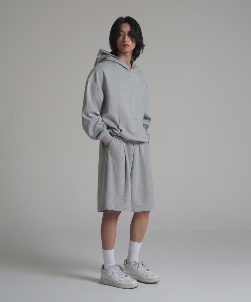 Loose Fit Crop Easy Hoodie - Gray