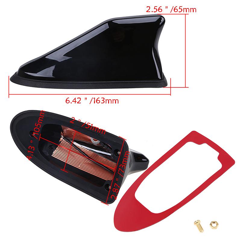Shark Fin Antenna Universal Car Radio FM/AM Signal Amplifier Decorative Roof Aerial Base Sticker for SUV Sedan Auto Tuning