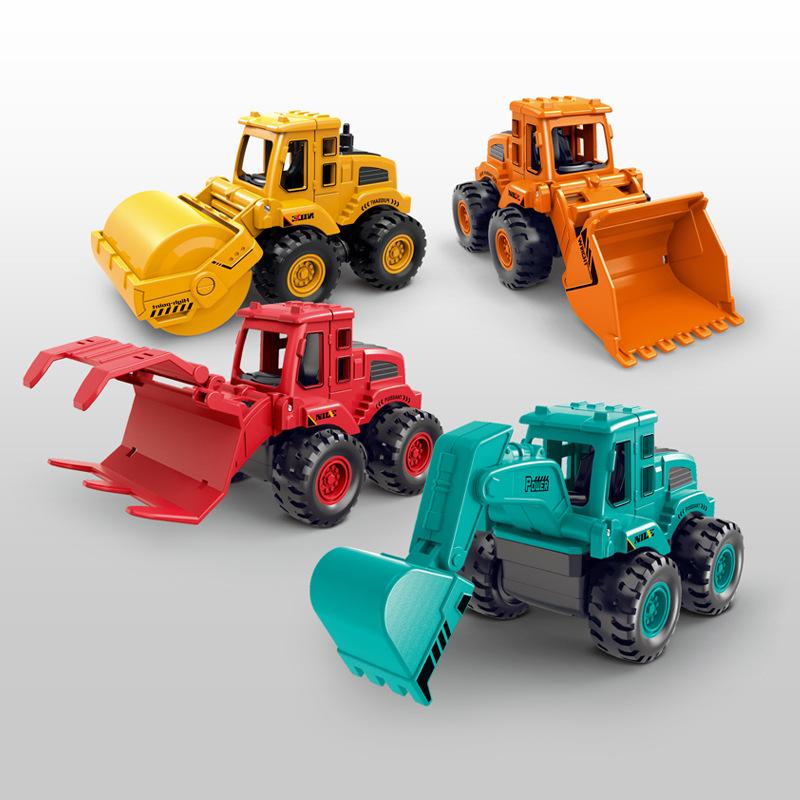 1Pcs Classic Vehicle Engineering Models Car Excavator Bulldozing Shovel Retro Toys Children's Toy Car