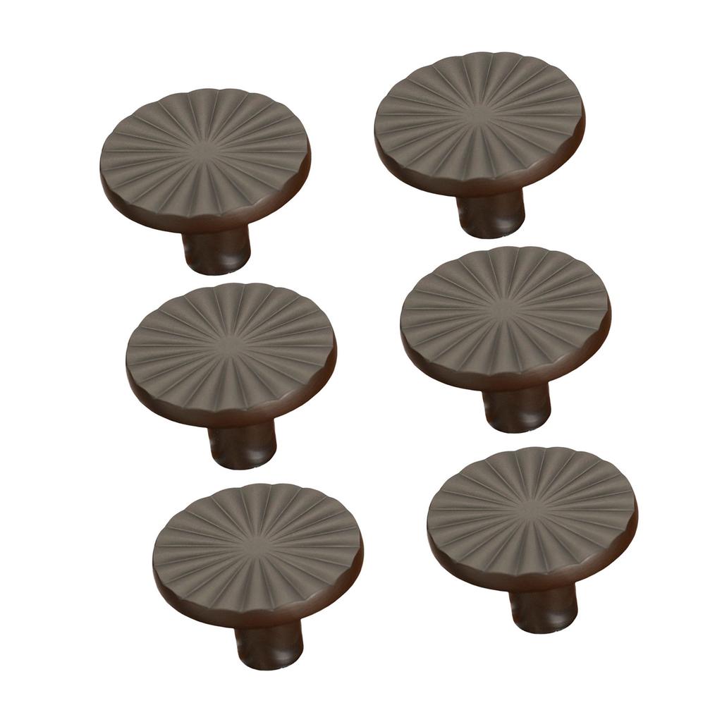 Set de 6 Butoni pentru Dulapuri Alamă Periat Aliaj de Zinc Mâner Rotund pentru Sertar pentru Dulap Comodă și Decorare Garderobă