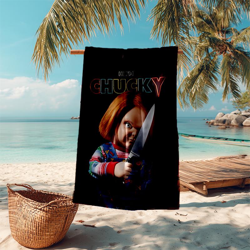 Ultra-Soft Beach Towel with Chucky Theme,Ideal for Pool - Camping, Diving - Perfect Travel Essential, Vibrant Beach Towel.